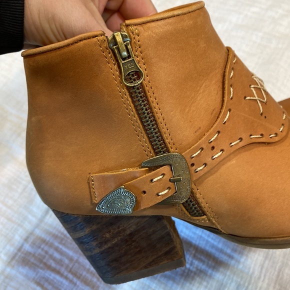 Anthropologie Stivali Maipore‎ Western Ankle Boots Brune 37/ US 6.5/7 - Picture 3 of 10